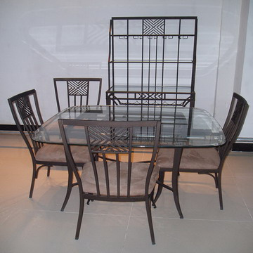 6009 Glass Dining Table Chair