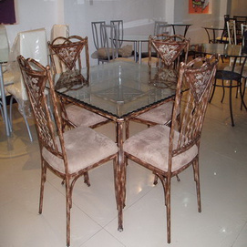 6012 Metal Dining Table Chair