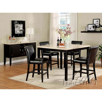 Faux Marble Top Dining Set