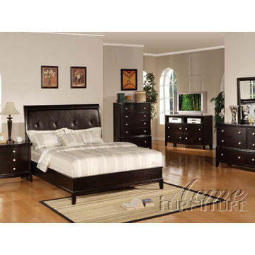 Espresso Finish PU Bedroom Set
