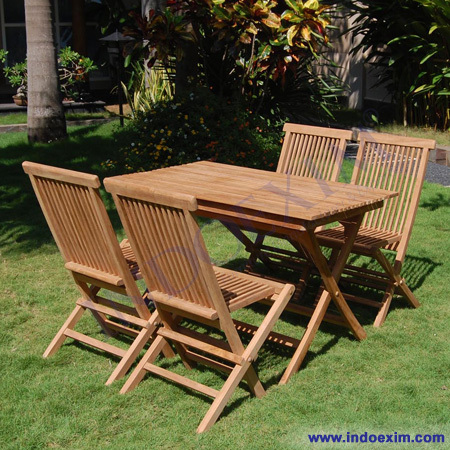 TGF 036 B  Sattay Folding Table 120x68 & TGF 001  Folding Chair (4 pcs)
