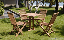 TGF 253 B 4  Legs Square Café Table 70x70 & TGF 001  Folding Chair (4 pcs)-other outdoor furniture