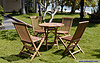 TGF 206 B  New Octagonal Folding Table D 70 & TGF 001  Folding Chair (4 pcs)