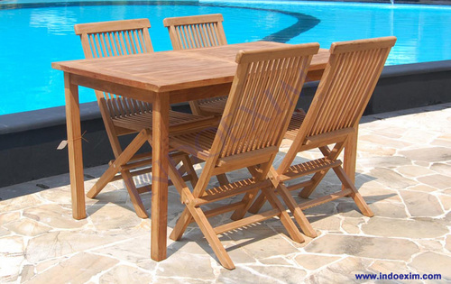 TGF 052 B  Rectangular Table 140x80 & TGF 001  Folding Chair (4 pcs)