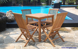 TGF 007 A  Bistro Table 70x70 & TGF 001 Folding Chair (4 pcs)