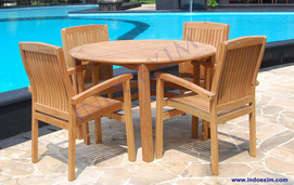 TGF 240 C  Round Bistro Table D 120 & TGF 087  Bali Stacking Chair (4 pcs)