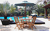 TGF 035 C  Round Umbrella Table D 120 & TGF 080  Hampton Folding Chair (4 pcs) & TGF 039 A  Round Um