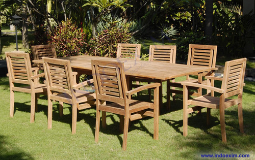 TGF 010 B  Rectangular Extending Table 180-240x100 & TGF 213  Hampton Stacking Chair (8 pcs)