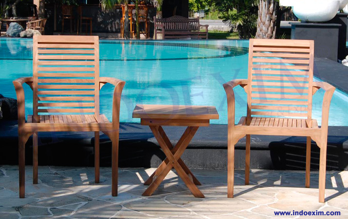 TGF 058  Mini Square Folding Table 50x50 & TGF 076  Texas Stacking Chair (2 pcs)