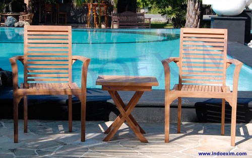 TGF 058  Mini Square Folding Table 50x50 & TGF 076  Texas Stacking Chair (2 pcs)