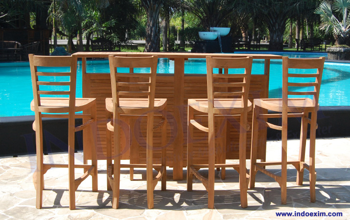 TGF 139  Square Extending Bar Table & TGF 225  Alpen Bar Chair (4 pcs)