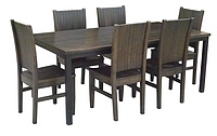 dining table with chair routed timber seat..
