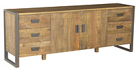 SIDE BOARD UNIT 2 DOOR 6 DRAWERS 205 X 47.5 X 77.5 CM.
