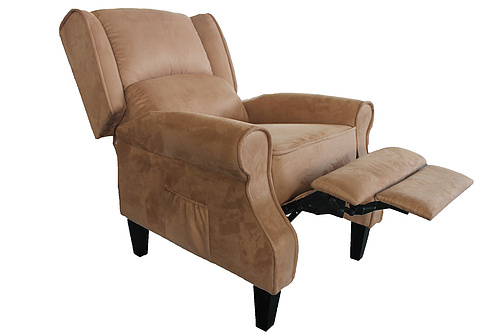 brown fabric armchair