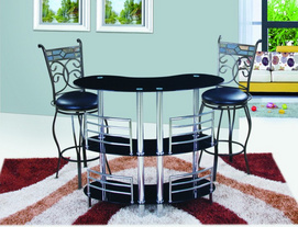 modern chrome and glass bar table and chairs