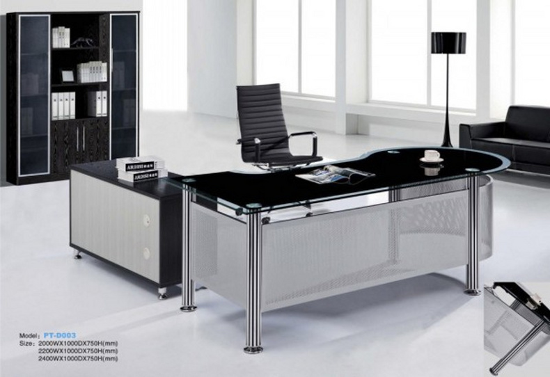 Glass office desk PT-D003