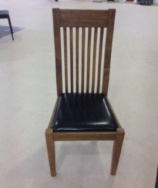 European Solid Oak Chair with Leather