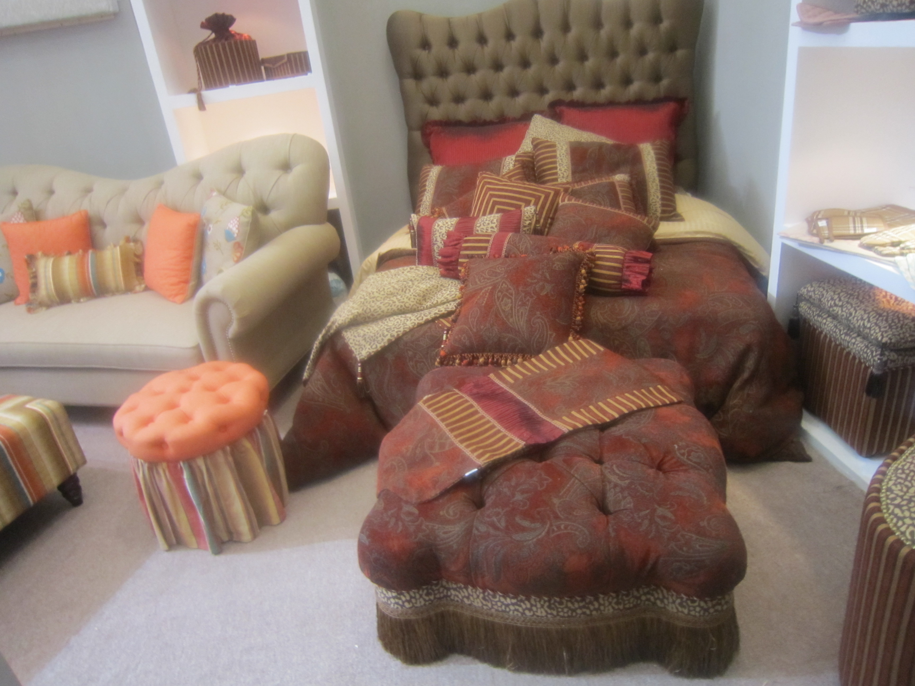 bed with stool