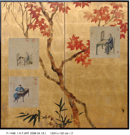 HAND PAINTED GOLD-LEAF SCREEN