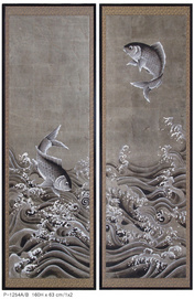 HAND PAINTED SILVER-LEAF SCREEN