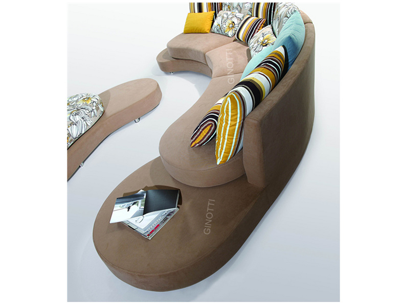 Luxury round corner sofa Italian fabric sofa design of GPS1019