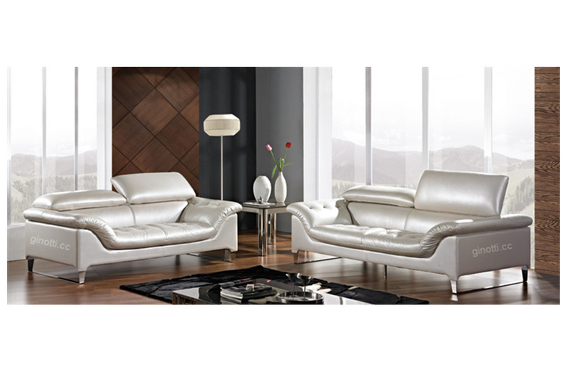 Italian design Leather Sofa with adjustable backrest Gls1009 stainless steel base sofa modern leath