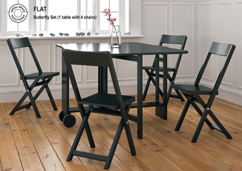 Flat Butterfly Set(1 table with 4 chairs)