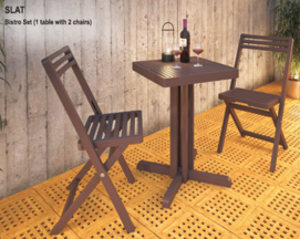 Slat Bistro Set(1 table with 2 chairs)