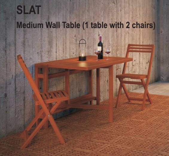 Slat Medium Wall table (1 table with 2 chairs)