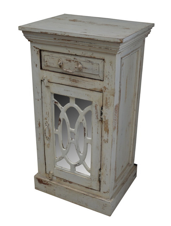 WOODEN CARVED BED SIDE