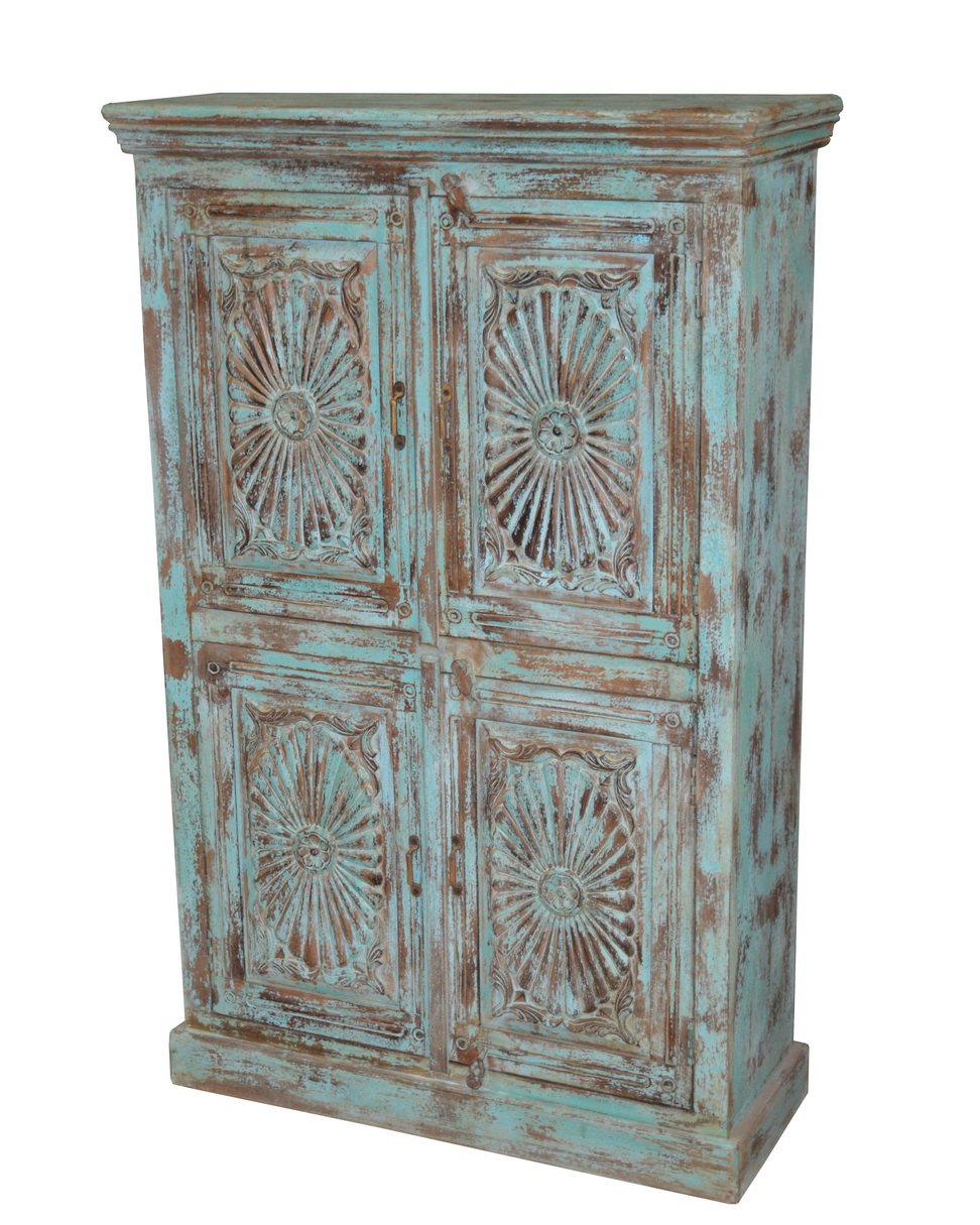 WDN. SUNCARVED DOOR CABINET