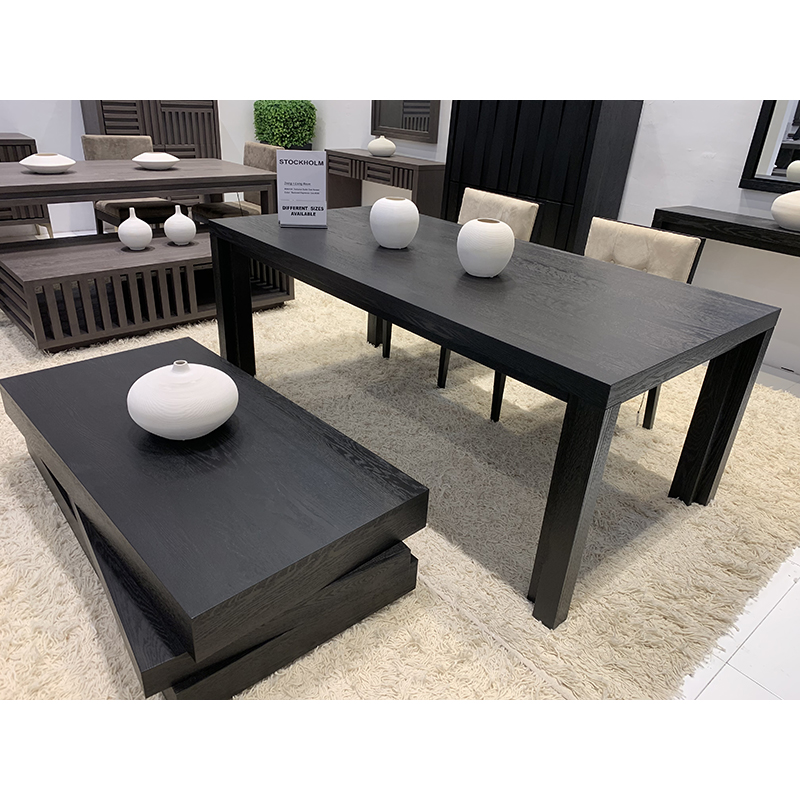 Black Smoked wood Dinning Table