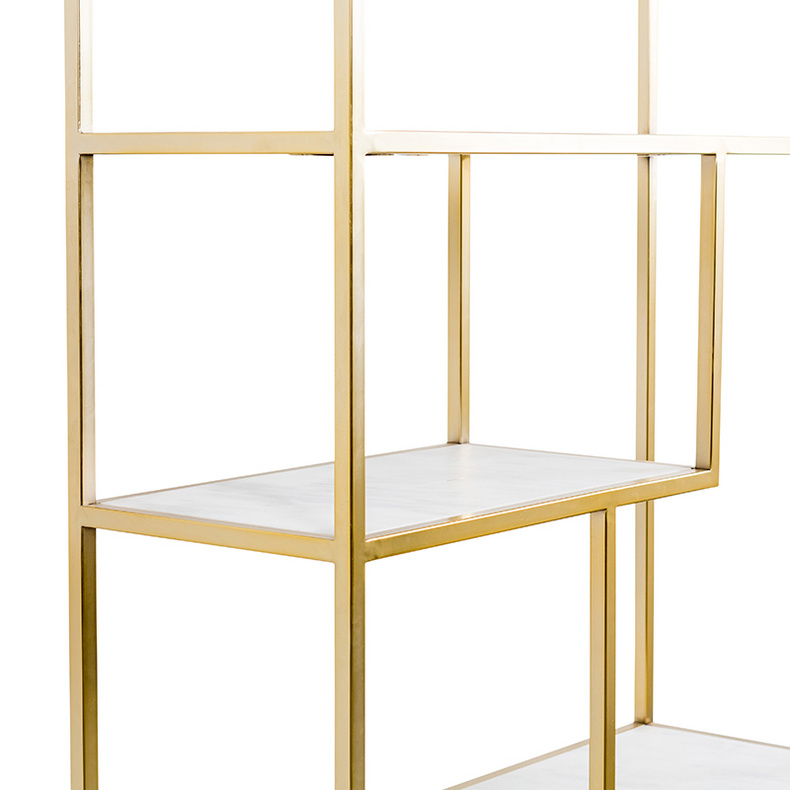 Nordic Friday shelving unit - white marble and gold