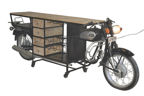 IRON WDN RAJDOOT TABLE WITH 4 DRAWERS