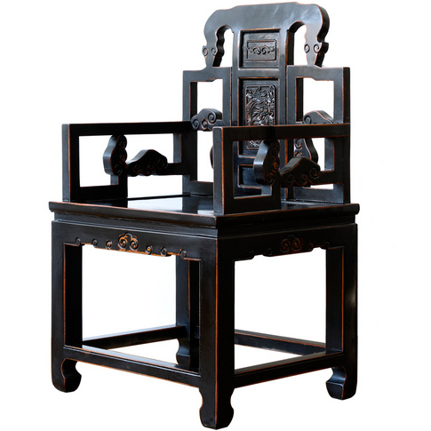 Ancient Age furniture Chinese distressed paint royal chair