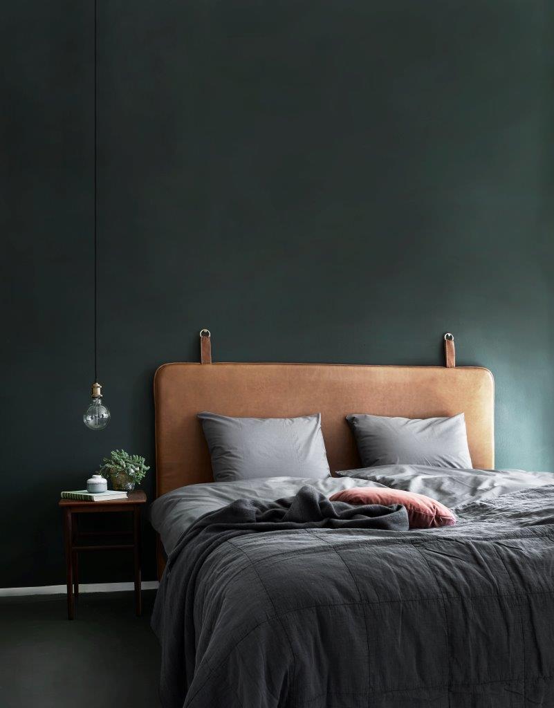 The M headboard – Cognac aniline leather