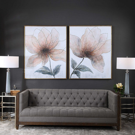 VANISHING BLOOMS HAND PAINTED CANVASES, S/2
