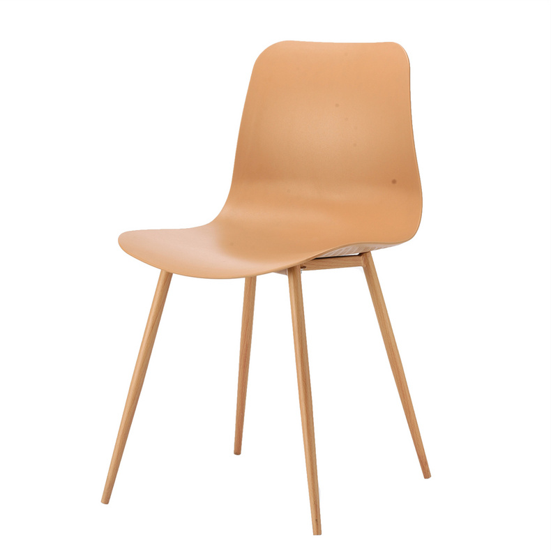 Modern Dining Chair With Metal Legs High Quality Colorful PP Seat Plastic Chair