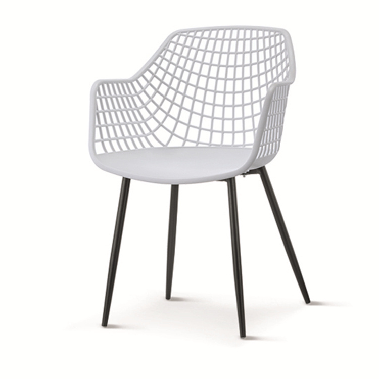 High Quality Home Furniture Modern Design China Factory Plastic Mesh Chair Dining Room PP Seat Plastic Dining chairs