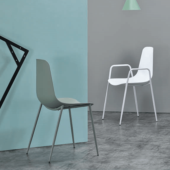 China Factory Wholesale Modern Cheap Price Home Furniture Black White Dining Room Plastic Chairs Without Arms Metal Leg