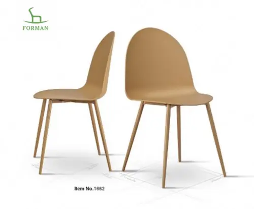 2019 New Nordic Style Design Modern Home Room Furniture And Plastic Seat Metal Leg Dining Room Chair