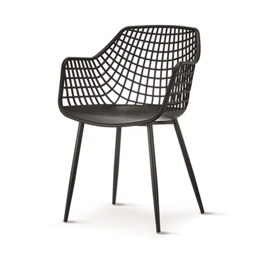 High Quality Home Furniture Modern Design China Factory Plastic Mesh Chair Dining Room PP Seat Plastic Dining chairs