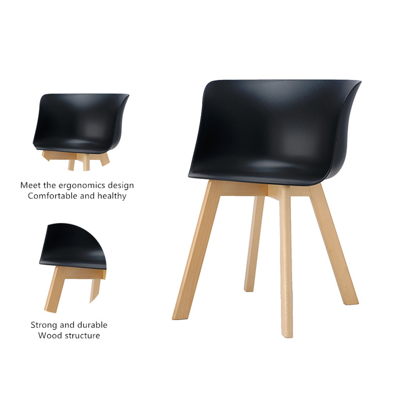 American Style Cheap Modern Wooden Legs Home Furniture Plastic Colorful Back Dining Room Chair Wooden Chair Design