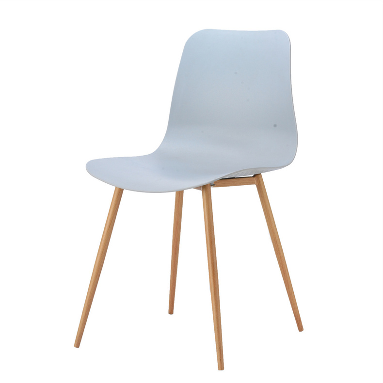 Modern Dining Chair With Metal Legs High Quality Colorful PP Seat Plastic Chair