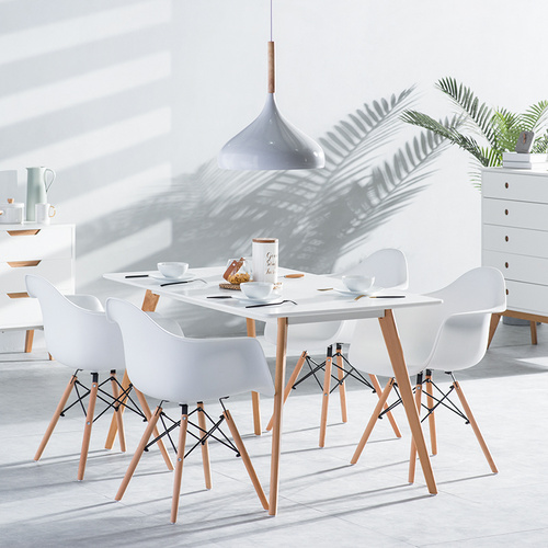 Wholesale Plastic Dining Chair with Wooden Legs  C-438 W470
