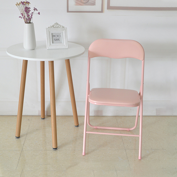Modern Furniture PU Green Pink Yoga Wedding Folding Chair with Back