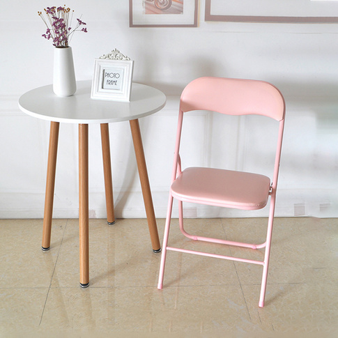 Modern Furniture PU Green Pink Yoga Wedding Folding Chair with Back