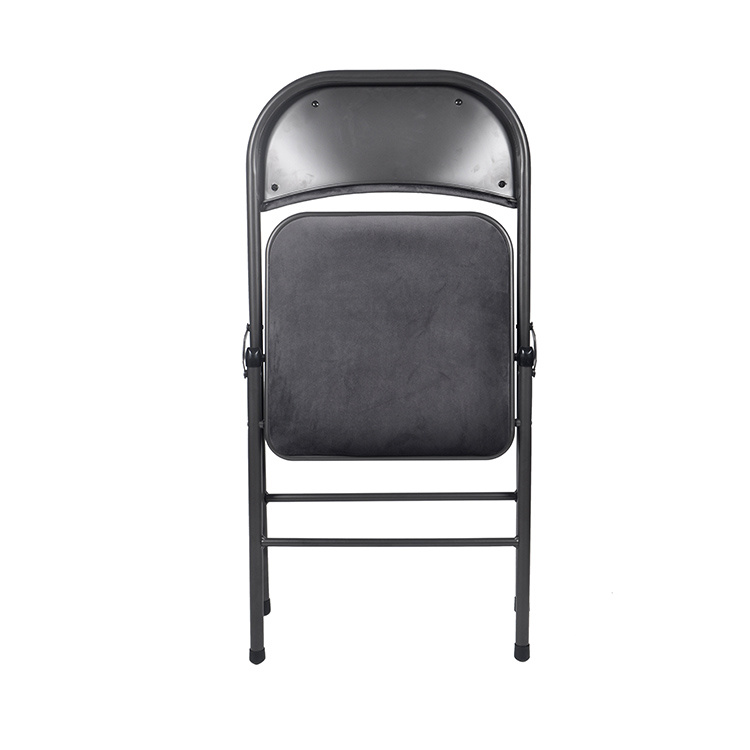 Metal Frame Velvet Lounge Folding Modern Chair