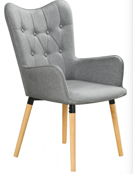 Grey Fabric Minimalist Leisure Chair