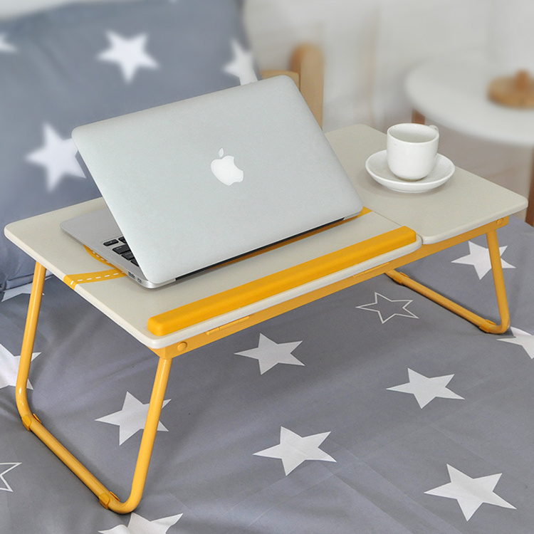 Adjustable Portable Iron Wood Foldable Laptop Desk For Bed
